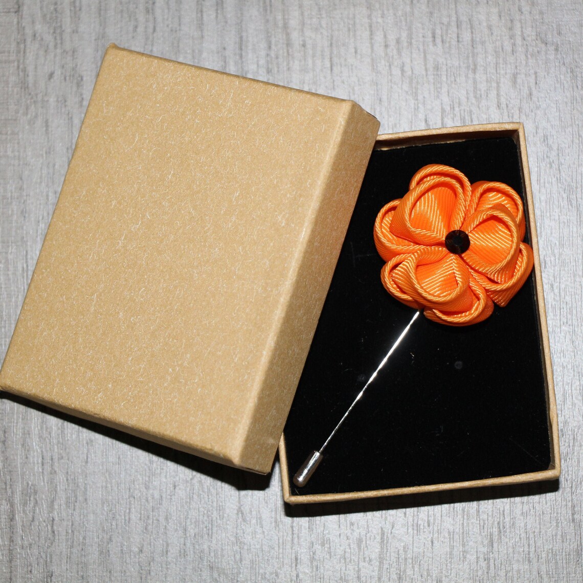 Flor solapa Pin naranja novio boutonniere tangerine flor ...