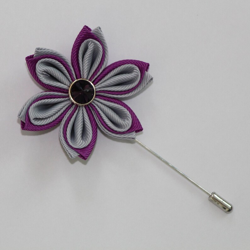 Groom Boutonnieres Lapel Pin Men Fabric Brooch Men/'s Gifts Lavender Pins Wedding Purple Boutonniere Purple Navy Blue Lapel Flower Pin