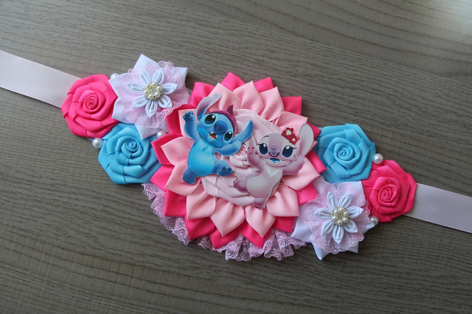 Stitch or Angel Baby Shower Belt Lilo and Stitch Flower corsae Etsy