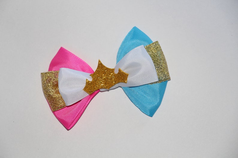 Baby Bow Sleeping Beauty Headband Girls Hair Bow Blue Pink Disney Bound Bow Disney Hair Bow Disney Bow Hair Clip Sleeping Beauty Bow