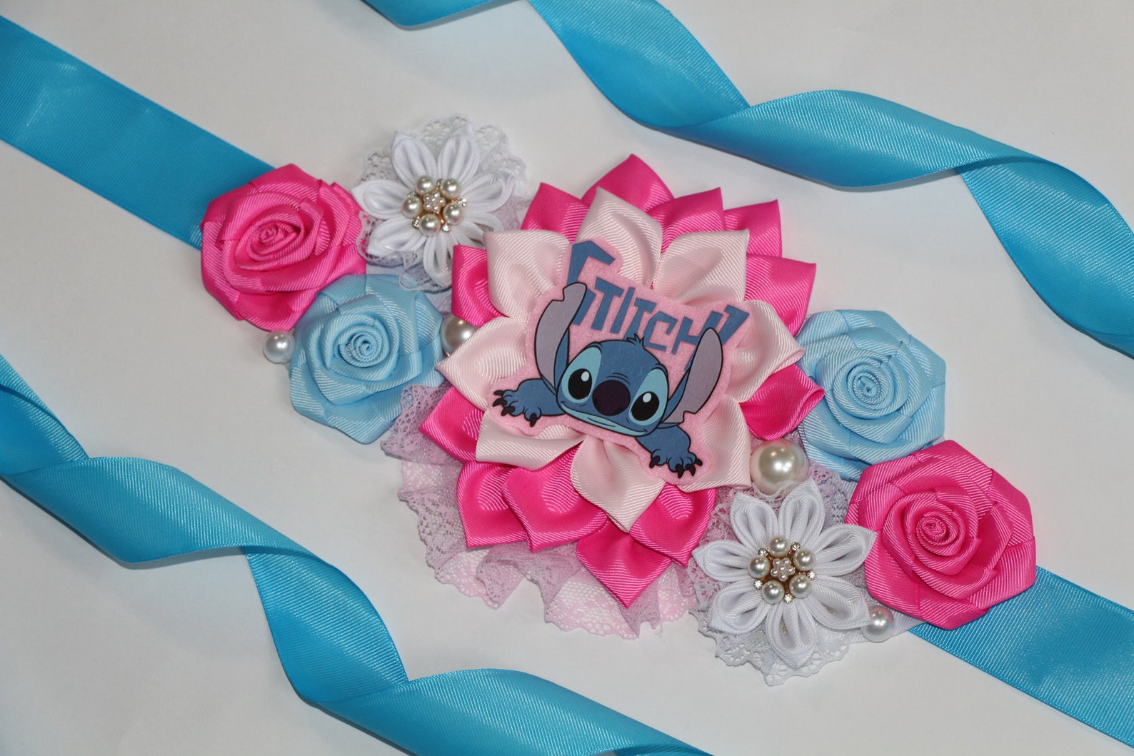 Lilo and Stitch Baby Shower Sash Stitch Mommy To Be Floral Etsy