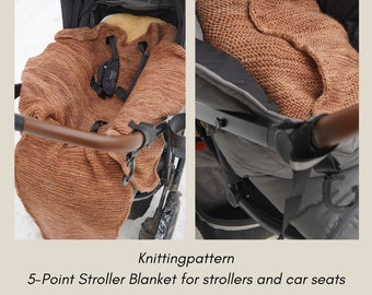 5-Point Stroller Blanket Knittingpattern, Digital PDF