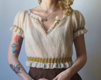 Folklore Ruffle Top Knittingpattern, Digital PDF