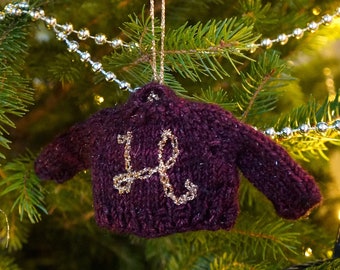 Tiny Gilded Christmas Jumper / Christmas Ornament/ PDF Knittingpattern