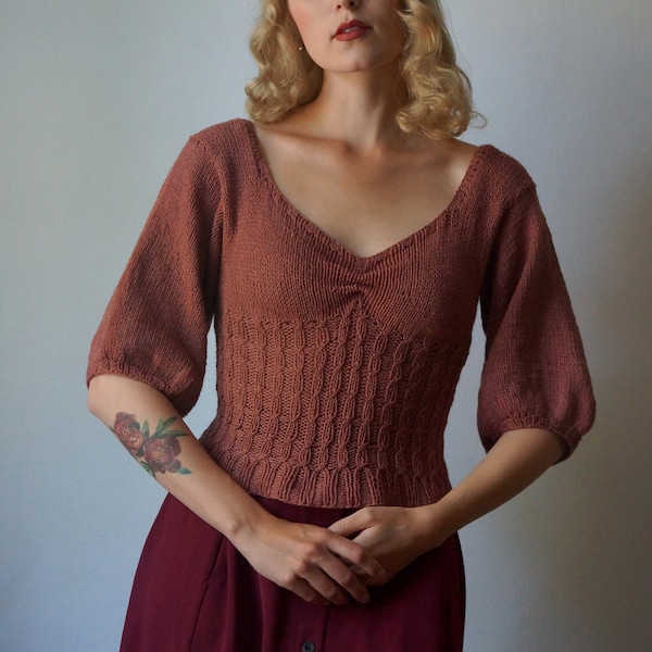 Capulet Blouse Knittingpattern, Digital PDF