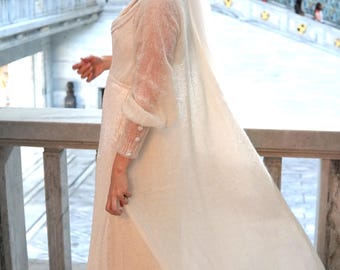Nuptiae Cape Knitting Pattern, Digital PDF - Norwegian and English (knit wedding cape)