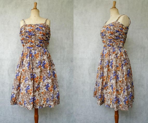 1940s Rouged Floral Dress