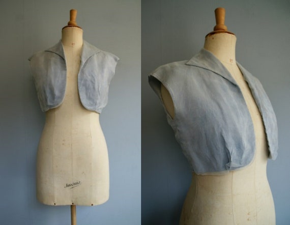 1950s Icicle Blue Organza Bolero