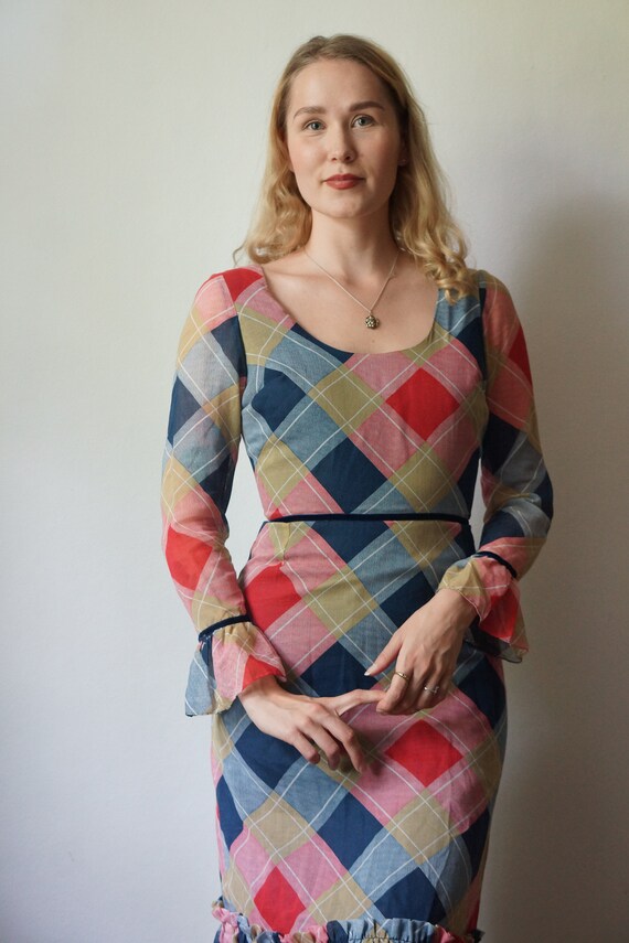 1970s Harlequin Dress, Laura Craig
