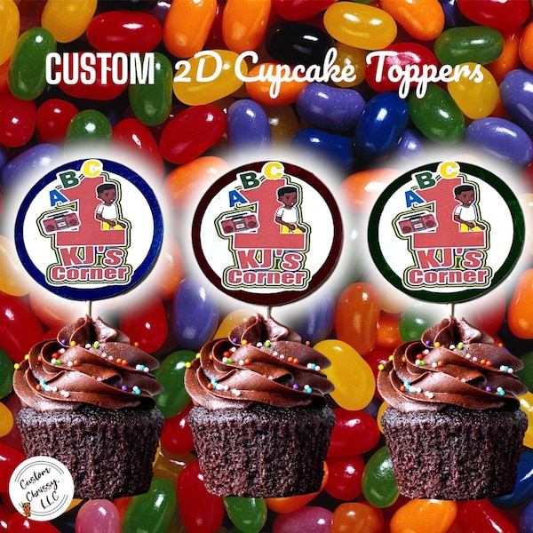 Boys Custom Gracies Corner 2D Cupcake Toppers