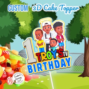 Jools TV 3D Birthday Cake Topper Custom Boys