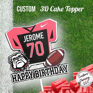 Custom Dawgs 3D Cake Topper Georgia Bulldogs Jersey