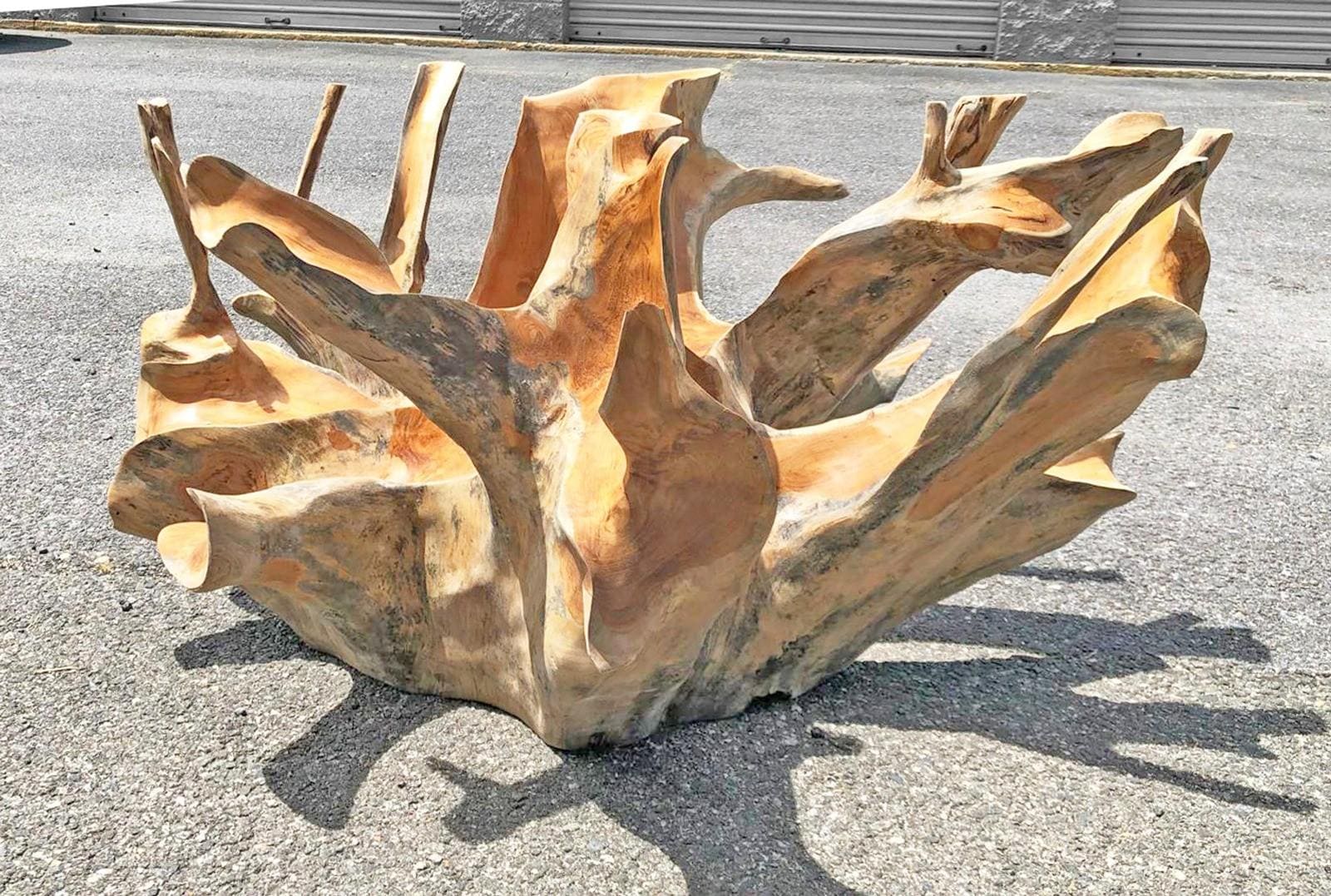 34” Driftwood Teak Root Coffee Table – Rustic Solid Wood | Handmade ...