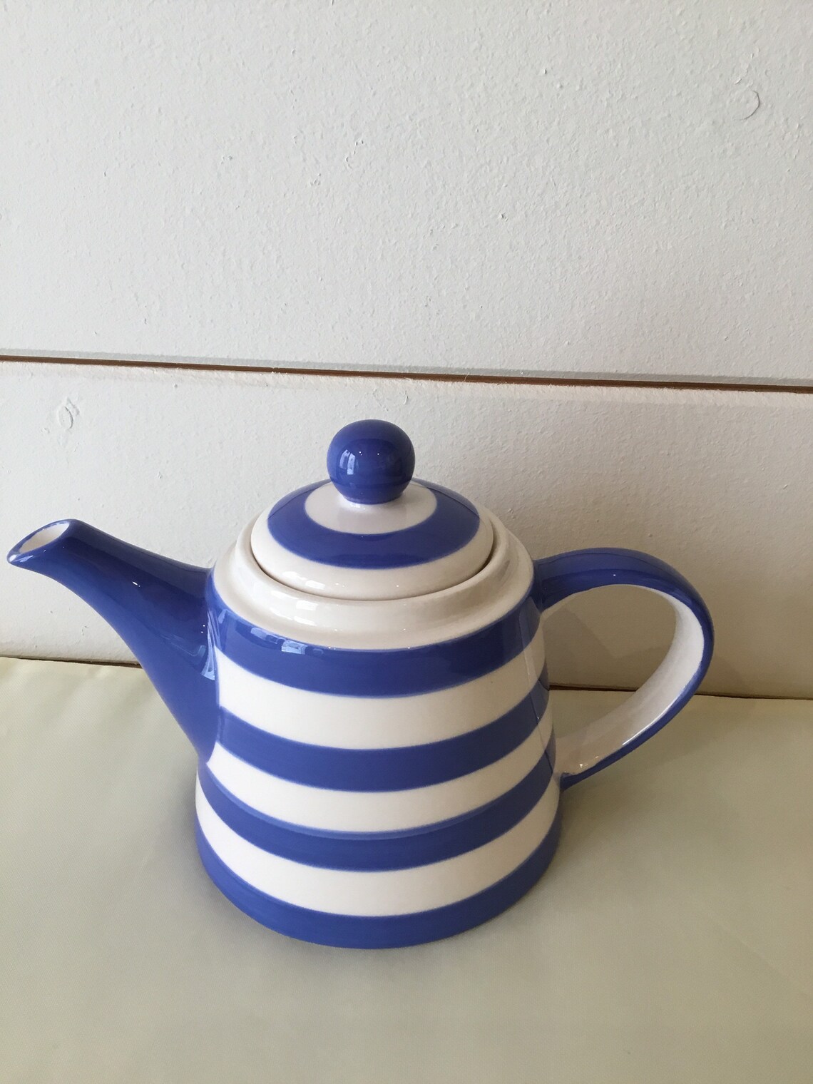 Ringtons Retro Blue and White striped tea for one set Etsy