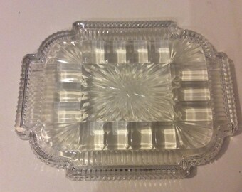 Art Deco style glass serving dish/entertaining/serving/styling.