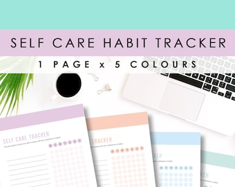 Self care printable, self care tracker, Habit tracker printable daily routine, wellness daily, habit trackers for goals, miracle morning