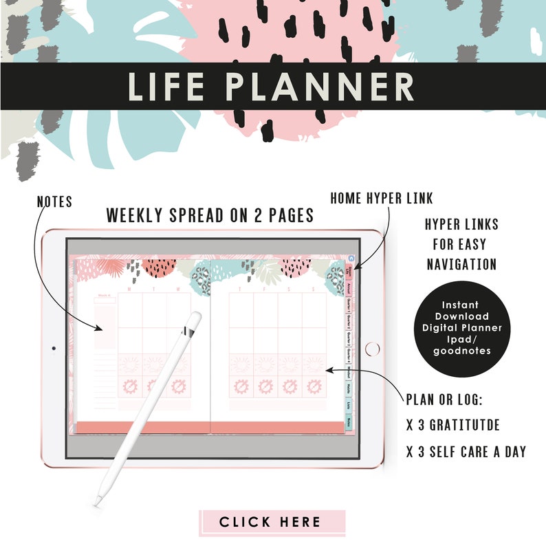 Digital Planner GOALS Undated Ipad Planner Goodnotes Planner Etsy UK
