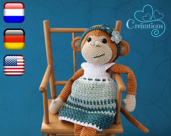 Crochet Pattern Clothing Set Charlie Chimp Girl