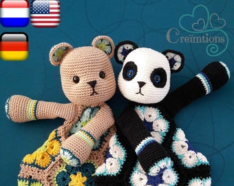 Crochet Pattern Cuddly Panda & Cuddly Bear