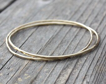 Handmade Textured Brass Bangle Bracelet, Stacking Jewelry