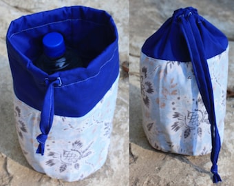 Handmade Cotton Floral Drawstring Bag – Knitting Project Bag