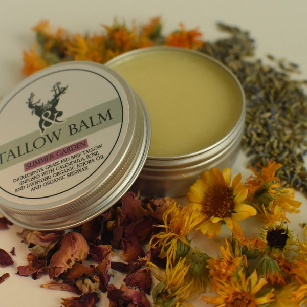 Calendula, Rose, and Lavender Infused Tallow Balm