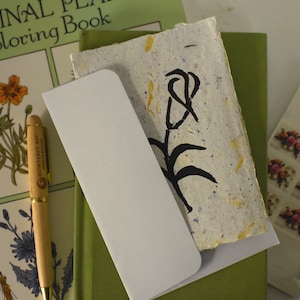 Stamped Handmade Paper Cards from Recycled Drawings - Set of 5