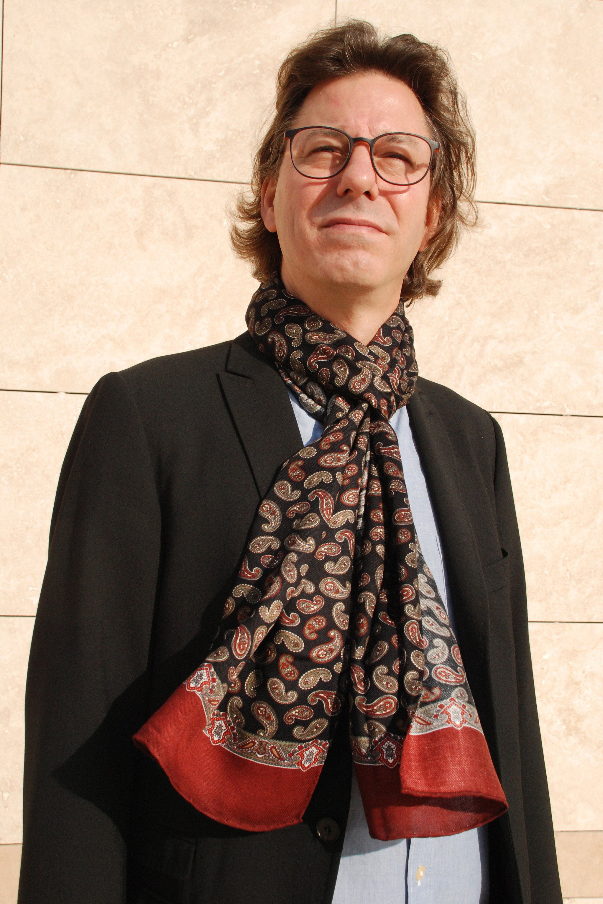 Silk Mens Scarf, Men Scarf, Gift for Him, Boyfriend Gift, Paisley