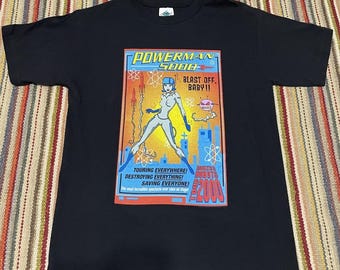 Men's Vintage Y2K Powerman 5000 PM5K Strike Black Punk Rock