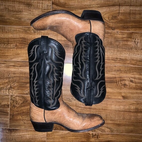 Vintage Tony Lama exotic cowboy boots western sz 9