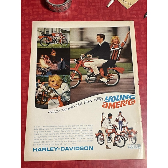 1959年ヴィンテージ雑誌広告 ハーレーダビッドソン オートバイ 反逆の