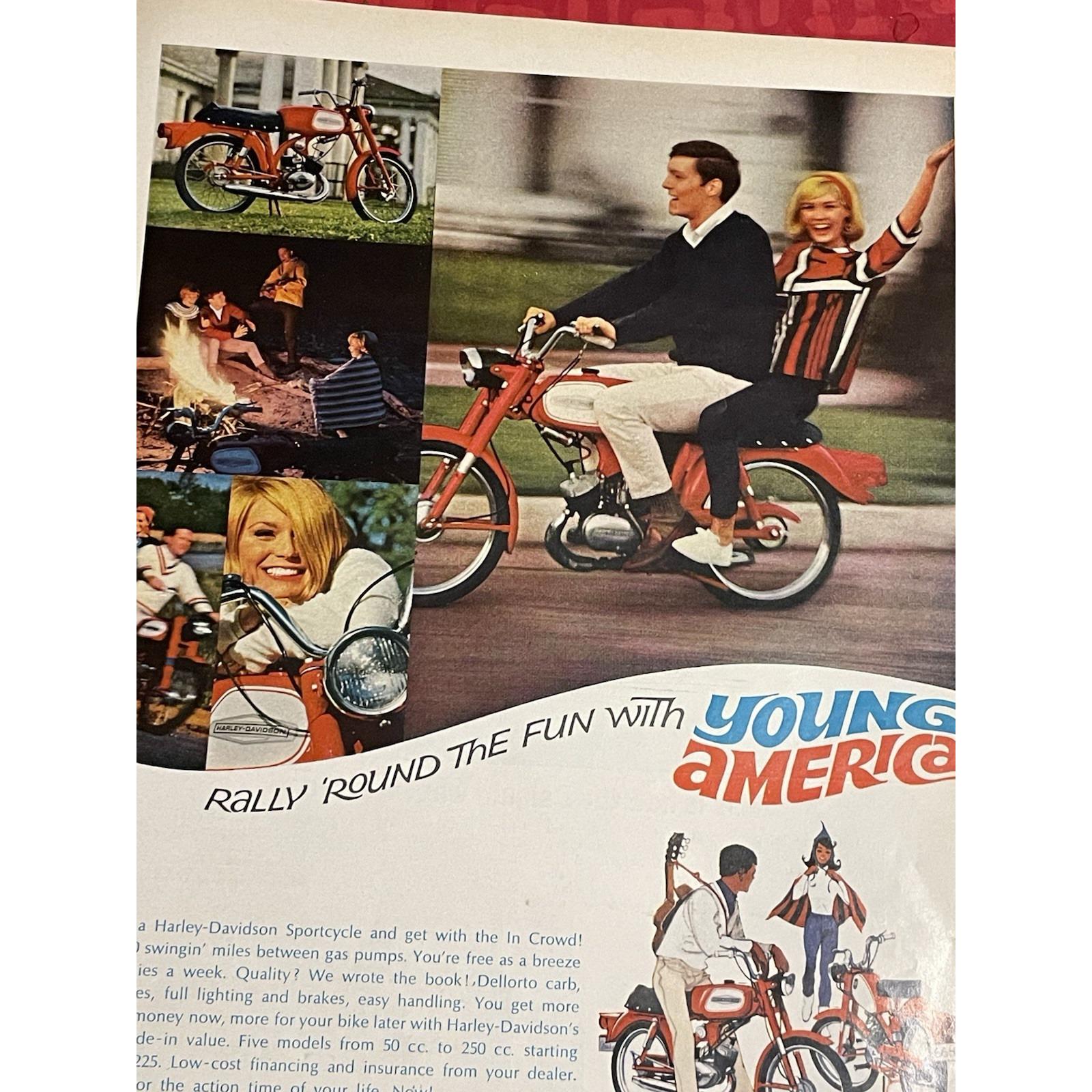 1959年ヴィンテージ雑誌広告 ハーレーダビッドソン オートバイ 反逆の