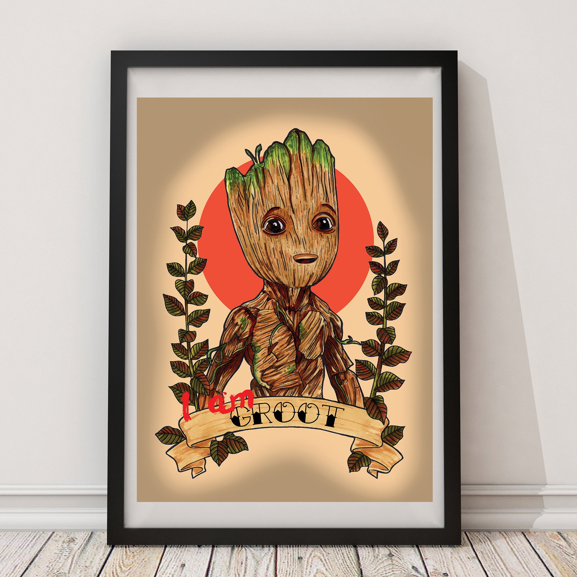 Baby Groot Tattoo Print Etsy Baby Groot Tattoo Print Etsy