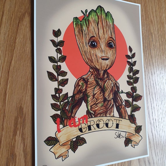 Baby Groot Tattoo Print