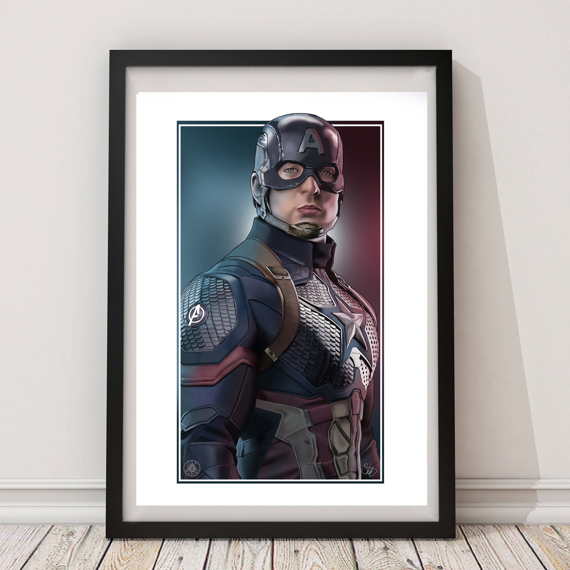 Captain America Avengers Art Print - Etsy