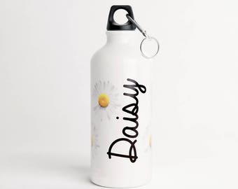 Personalized Water Bottle - Sports Bottle - Childrens Gifts - Gift for Sister - Custom Name Bottle - Daisy Flowers WB004