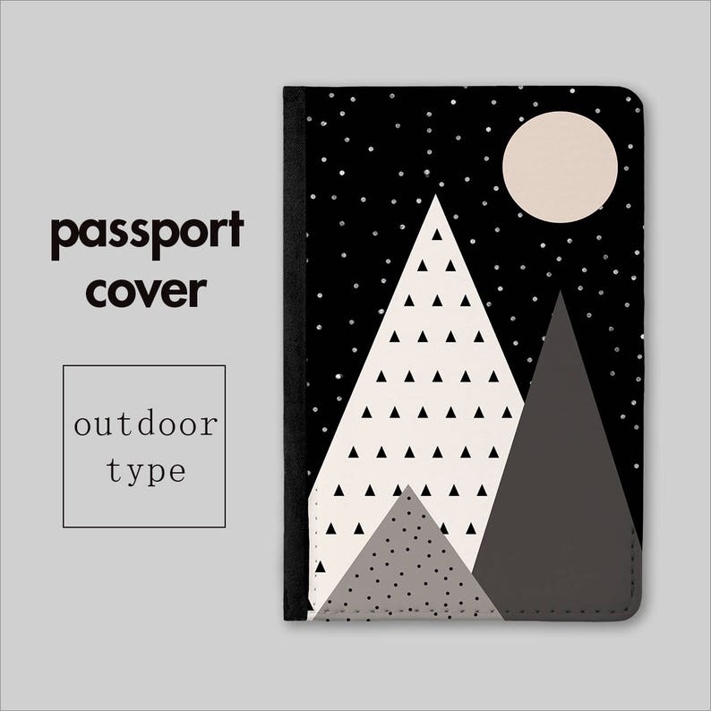 Moon Rise Passport Cover Passport Holder Travel Wallet Travel Gift Abstract Geometric Print Gift for Her Gift for Him PC035 image 1