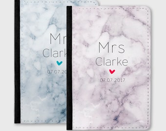 His and Hers Personalised Passport Covers - Wedding Gifts - Mr and Mrs Passport Holders - Honeymoon Gift - Travel Gift for Couple - PC030