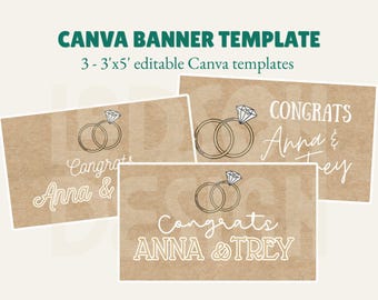 Neutral Engagement Banner Canva Template - Simple 3 Pack Bundle | Editable Template (Digital Download)