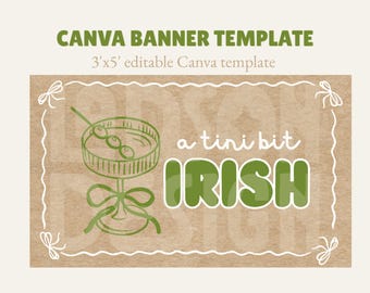 Tini Bit Irish Banner Canva Template | St. Patrick's Day Decor (Digital Download)