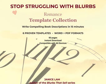 Blurb Writing Templates for Romance Authors | Book Description Toolkit | Write Better Romance Blurbs Fast