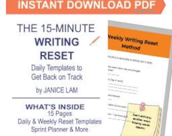 Planificador de Reinicio del Escritor: Plantillas diarias y semanales (PDF imprimible)