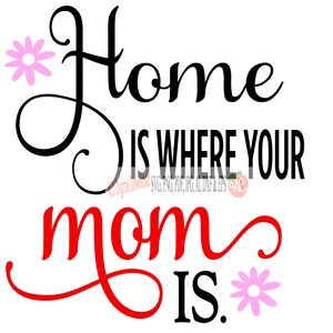 El hogar es donde está tu mamá archivo de impresión digital scg png pdf jpg AI dxf eps studio3 día de la madre mamá mamá cumpleaños idea de navidad
