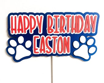 Personalized Happy Birthday Cake Topper