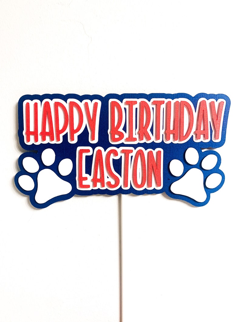 Personalized Happy Birthday Cake Topper image 1