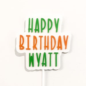 Personalized Happy Birthday Cake Topper image 7