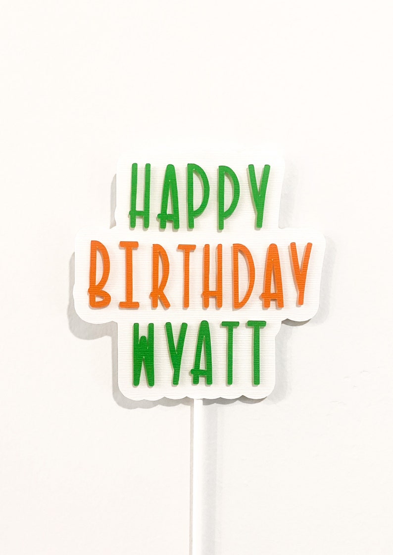 Personalized Happy Birthday Cake Topper image 7