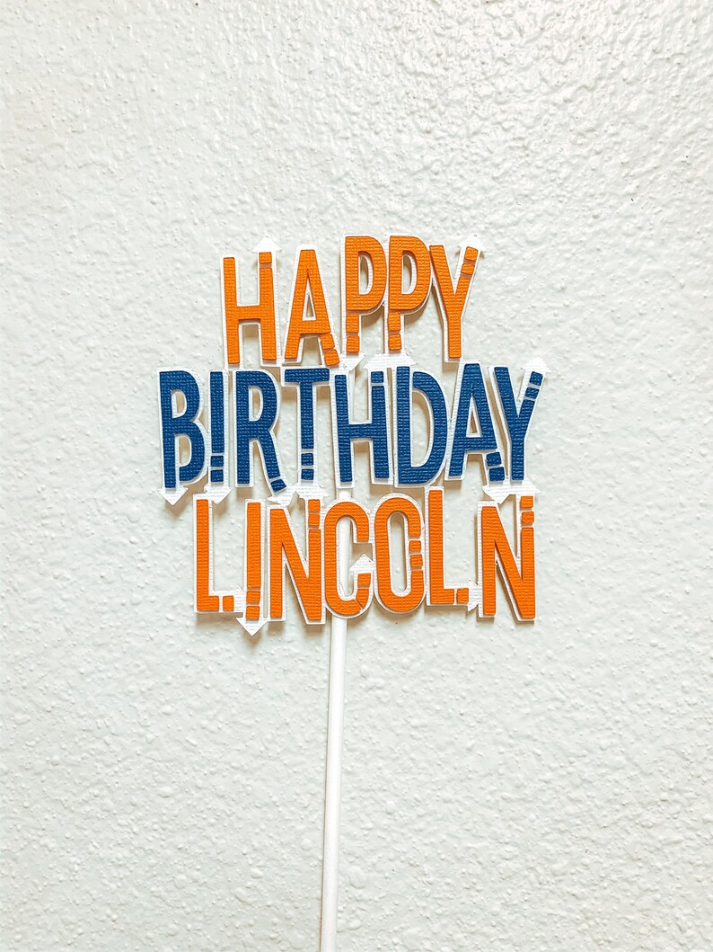 Personalized Happy Birthday Cake Topper image 4