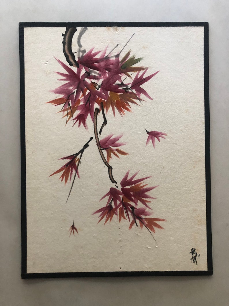 Beautiful watercolor of oriental flowers