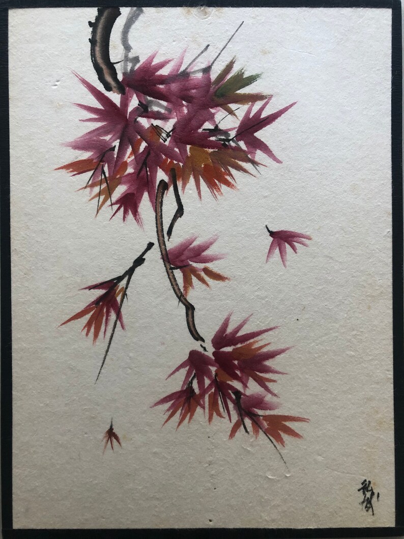 Beautiful watercolor of oriental flowers